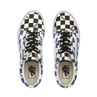 Vans Big Check Old Skool - Kadın Spor Ayakkabı (Siyah Lacivert)